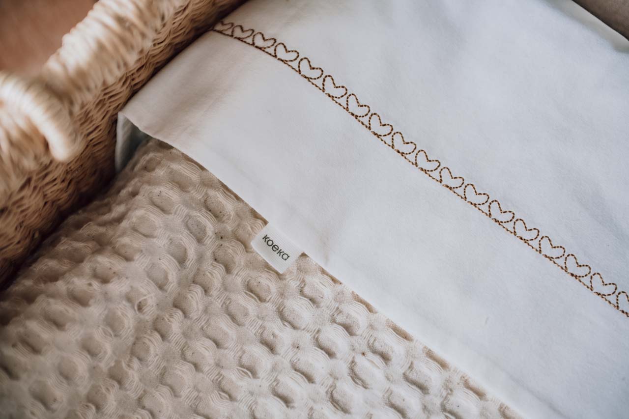 Drap plat lit berceau Fall In Love honey