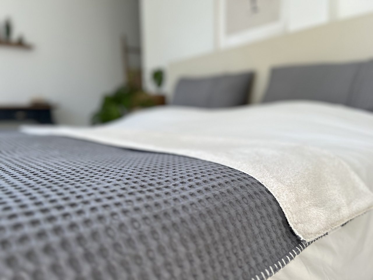 Single bed blanket teddy Oslo steel grey/pebble