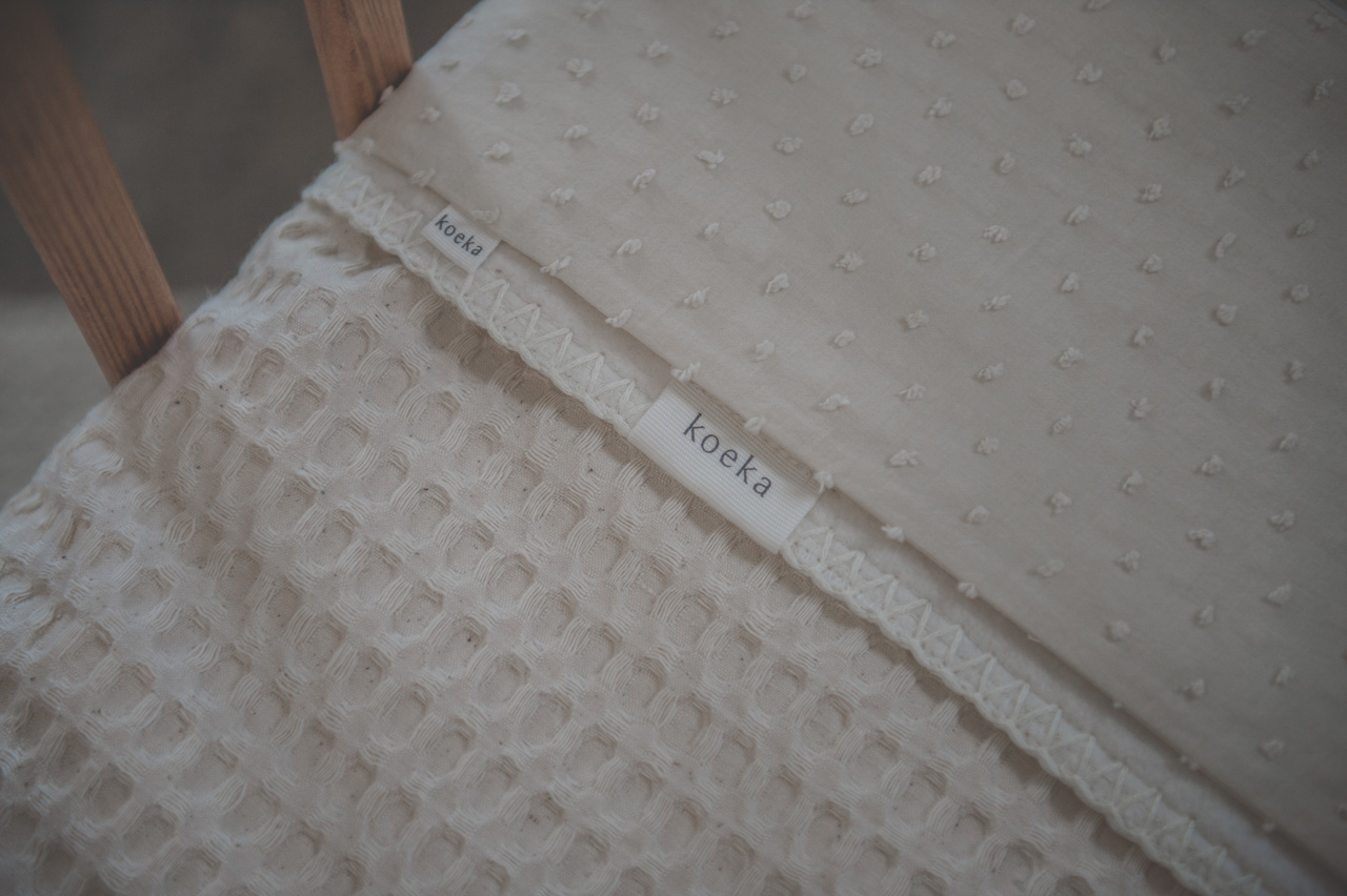 Bassinet blanket cotton fleece Amsterdam natural