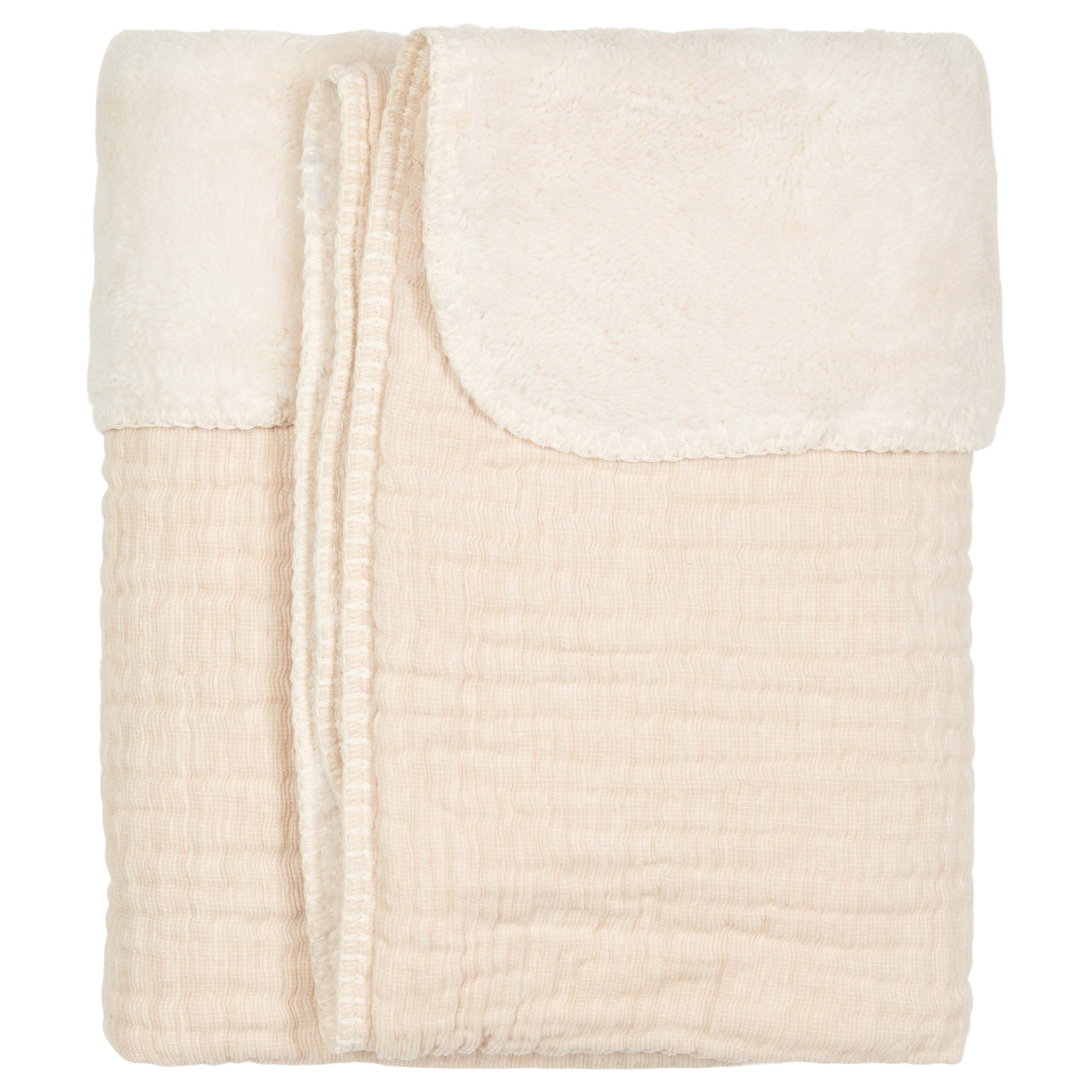 Bassinet blanket teddy Rivoli warm white