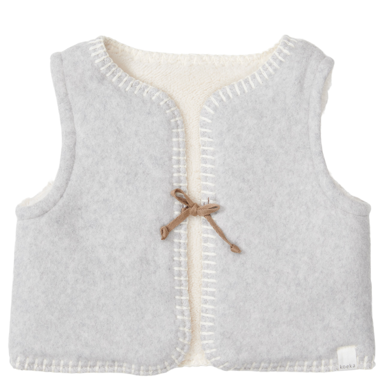 Baby vest sleeveless reversible Denver soft grey
