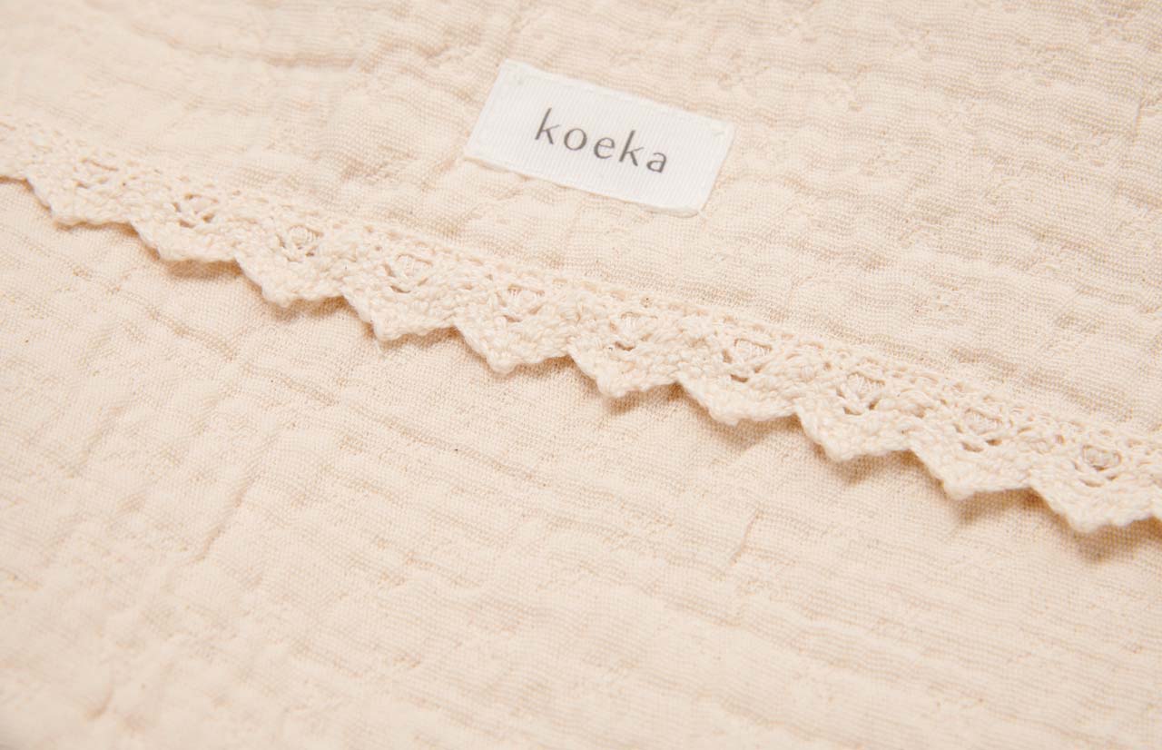 Bassinet blanket lace Elba natural