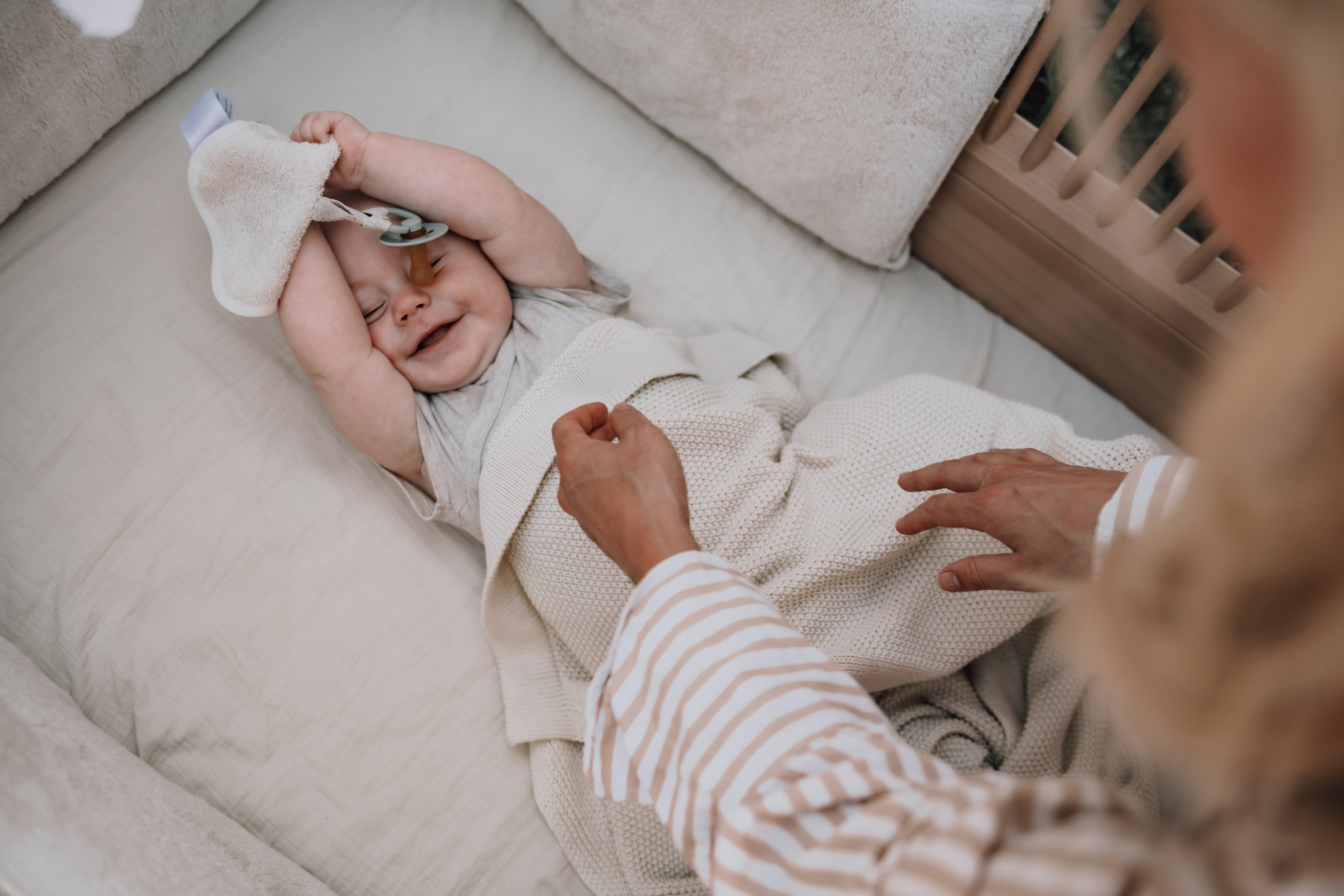 Cot blanket Lisbon powder white