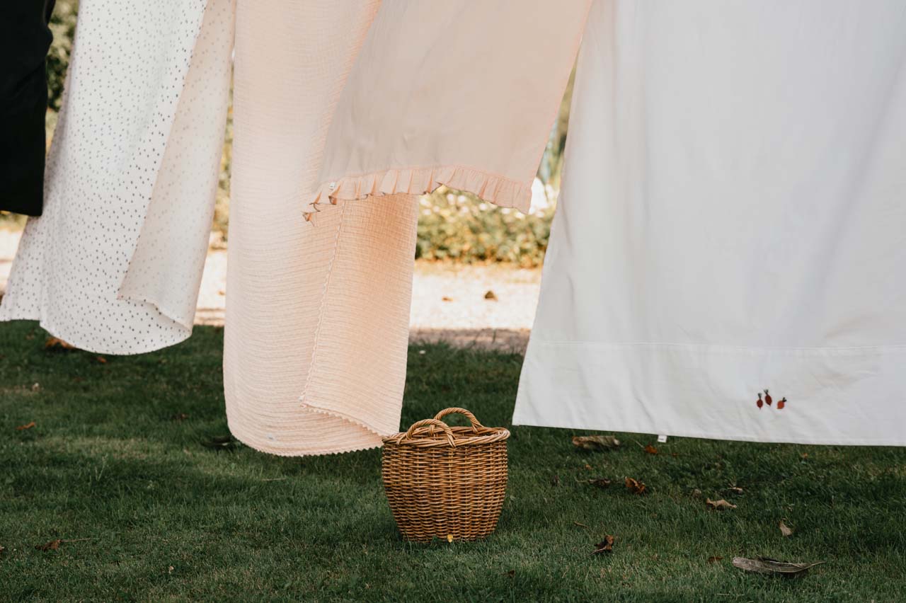 Drap berceau et drap-housse ruffle combi Faro peach