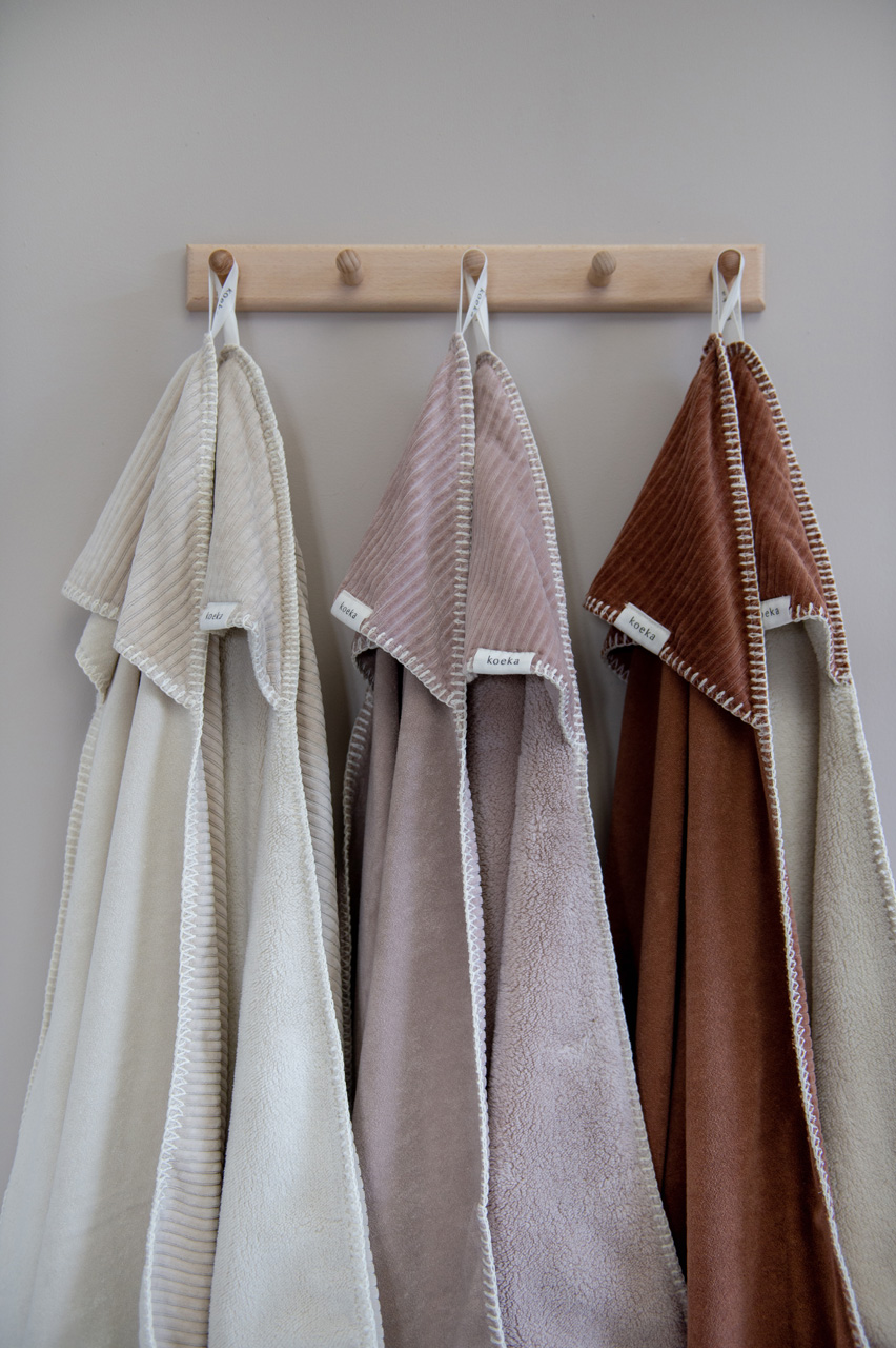 Wrap towel teddy Vik grey pink