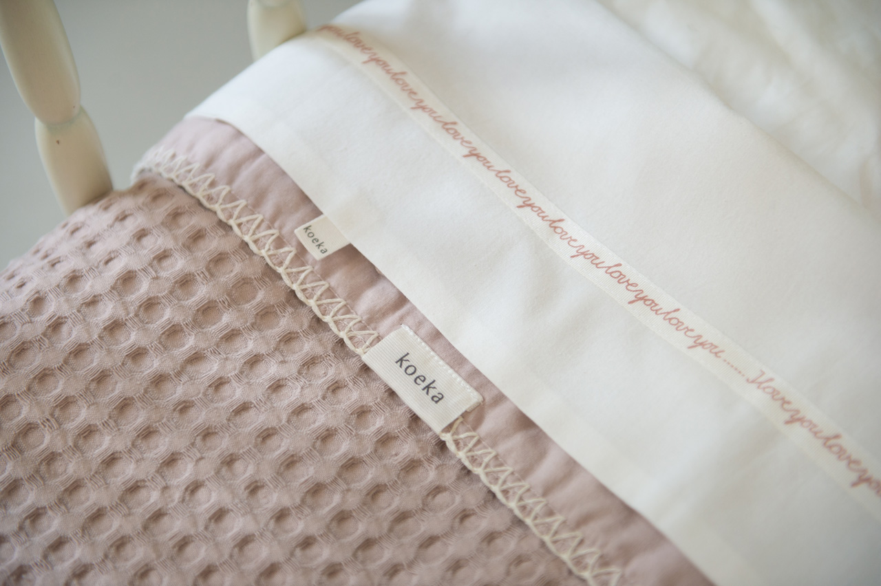 Wiegdeken Wafel/flanel Antwerp grey pink/grey pink