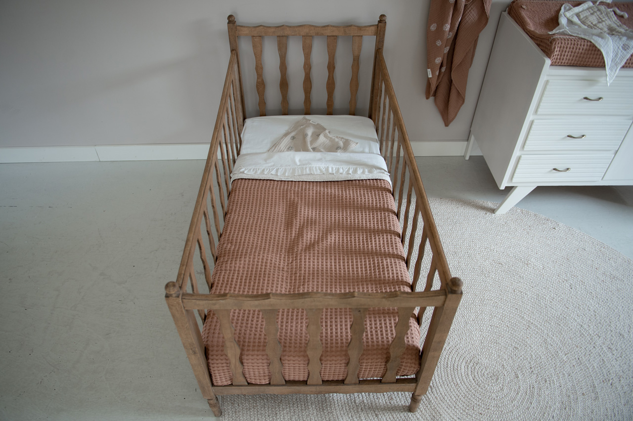 Ledikantdeken Wafel/teddy Oslo soft earth/pebble