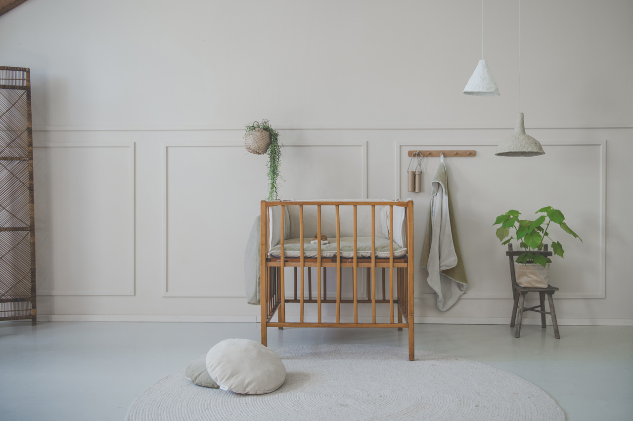 Boxkleed Oddi sage/warm white
