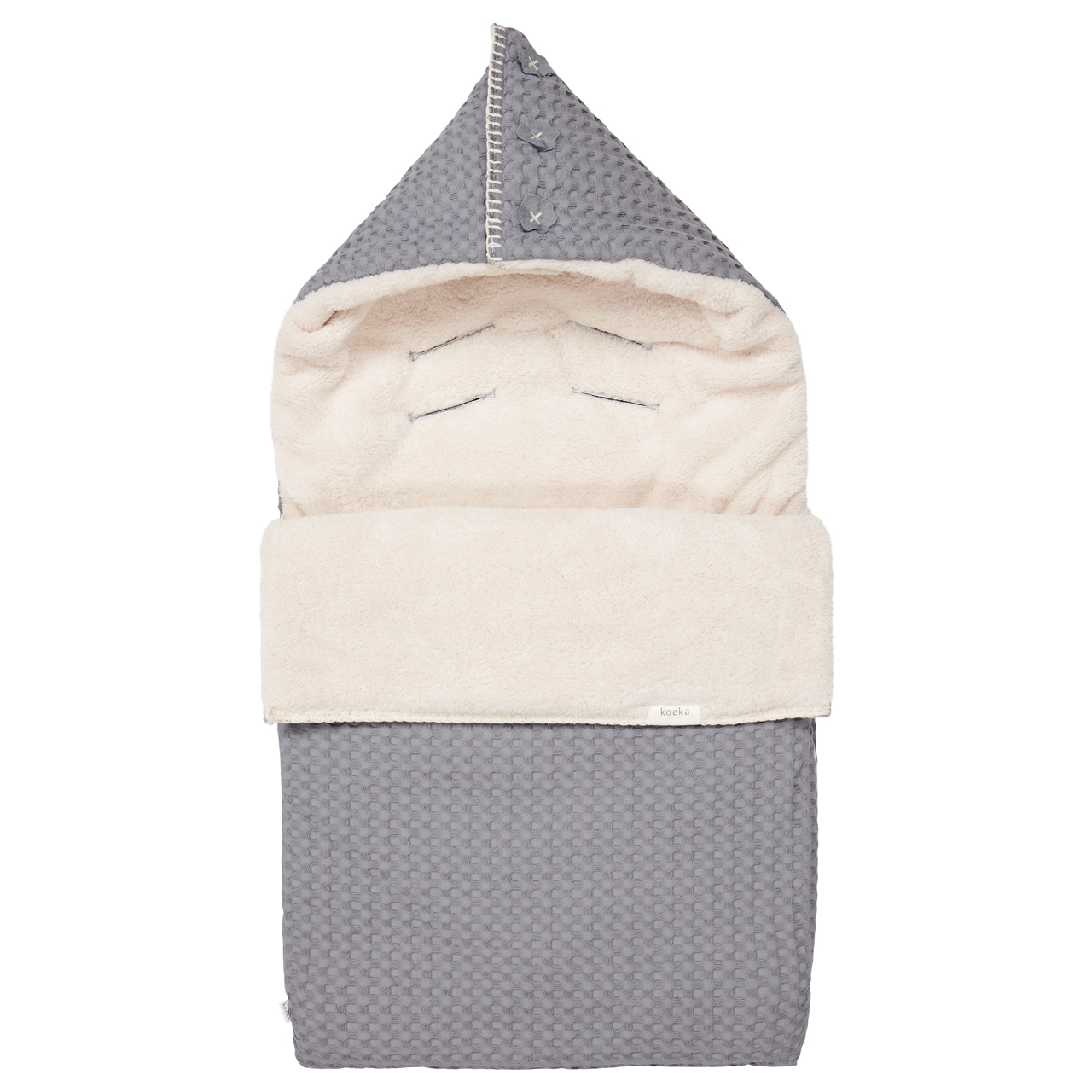 Chancelière siège auto 0+ 3 points teddy Oslo steel grey/pebble