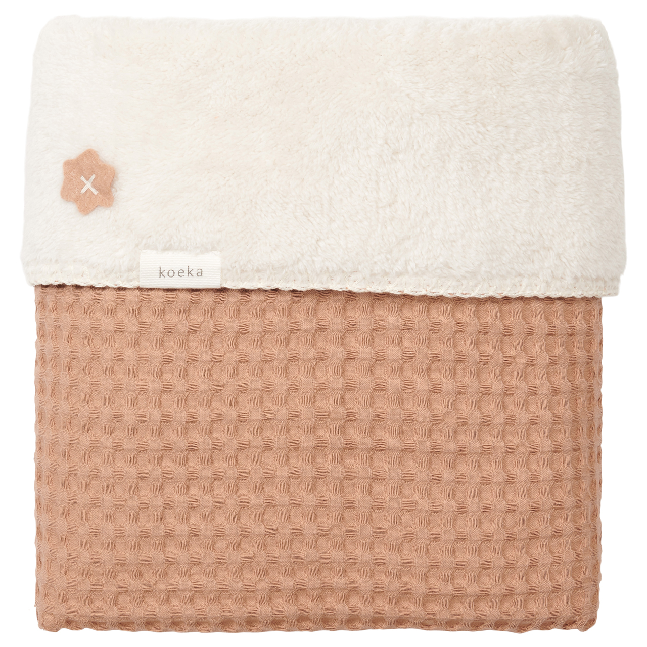 Ledikantdeken Wafel/teddy Oslo soft earth/pebble