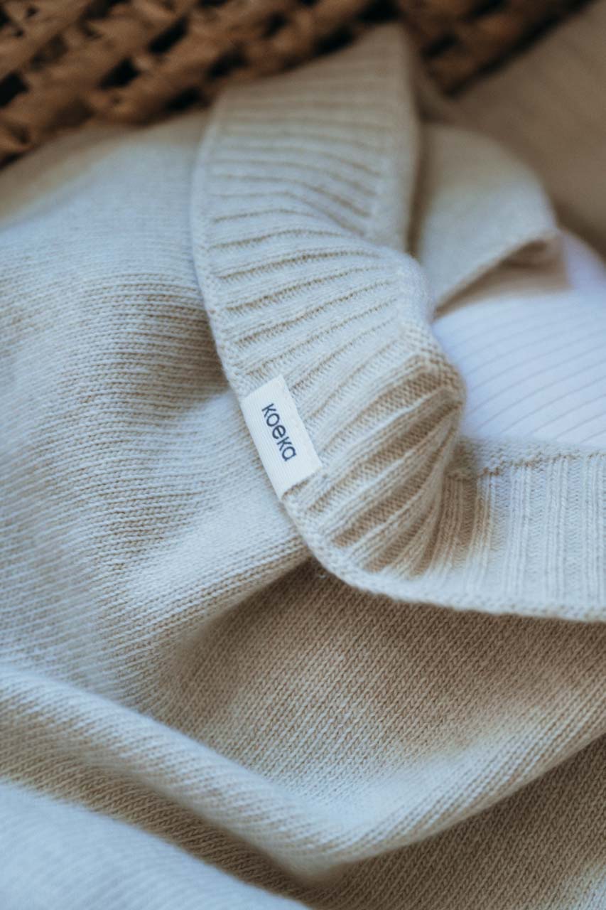 Basinett blanket premium wool Beja warm white