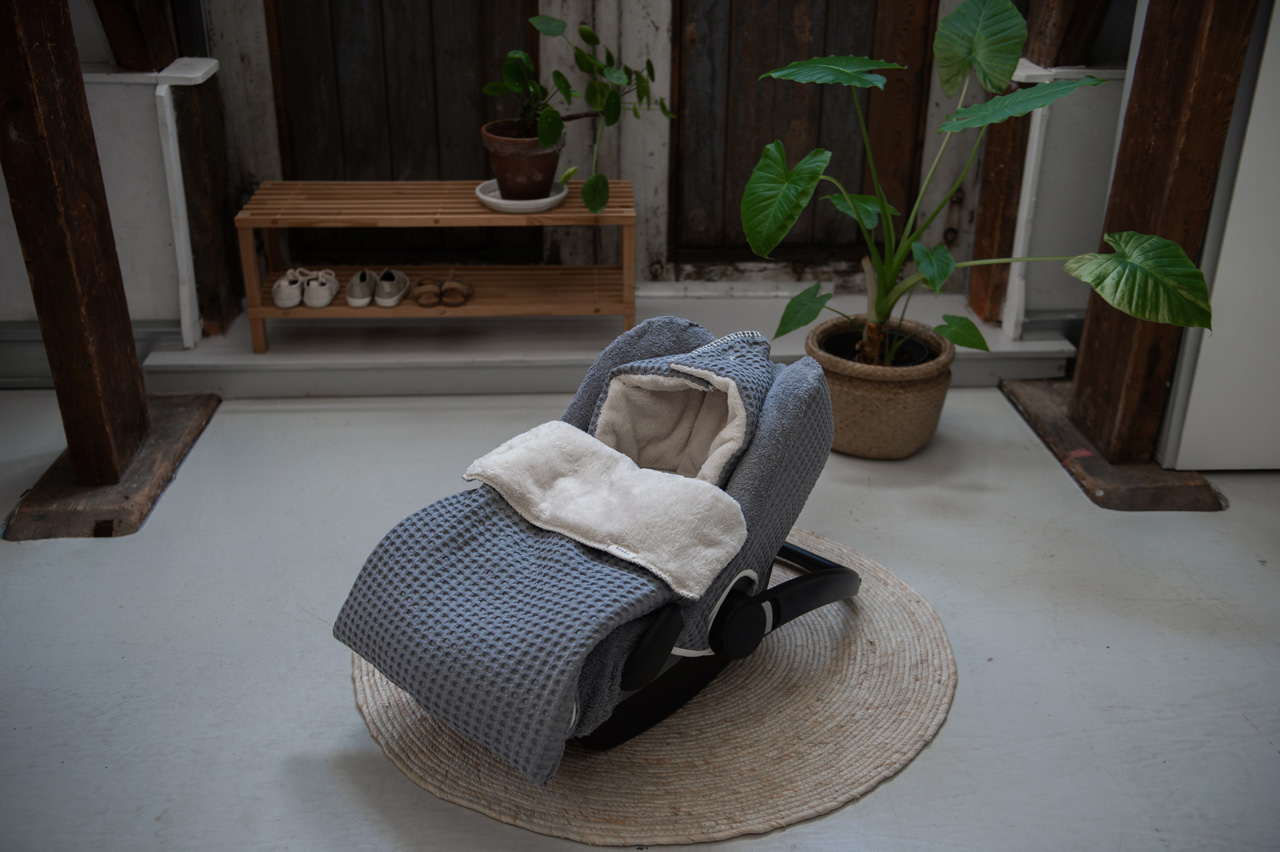 Autostoelhoes 0+ 3 Punts Wafel Antwerp steel grey
