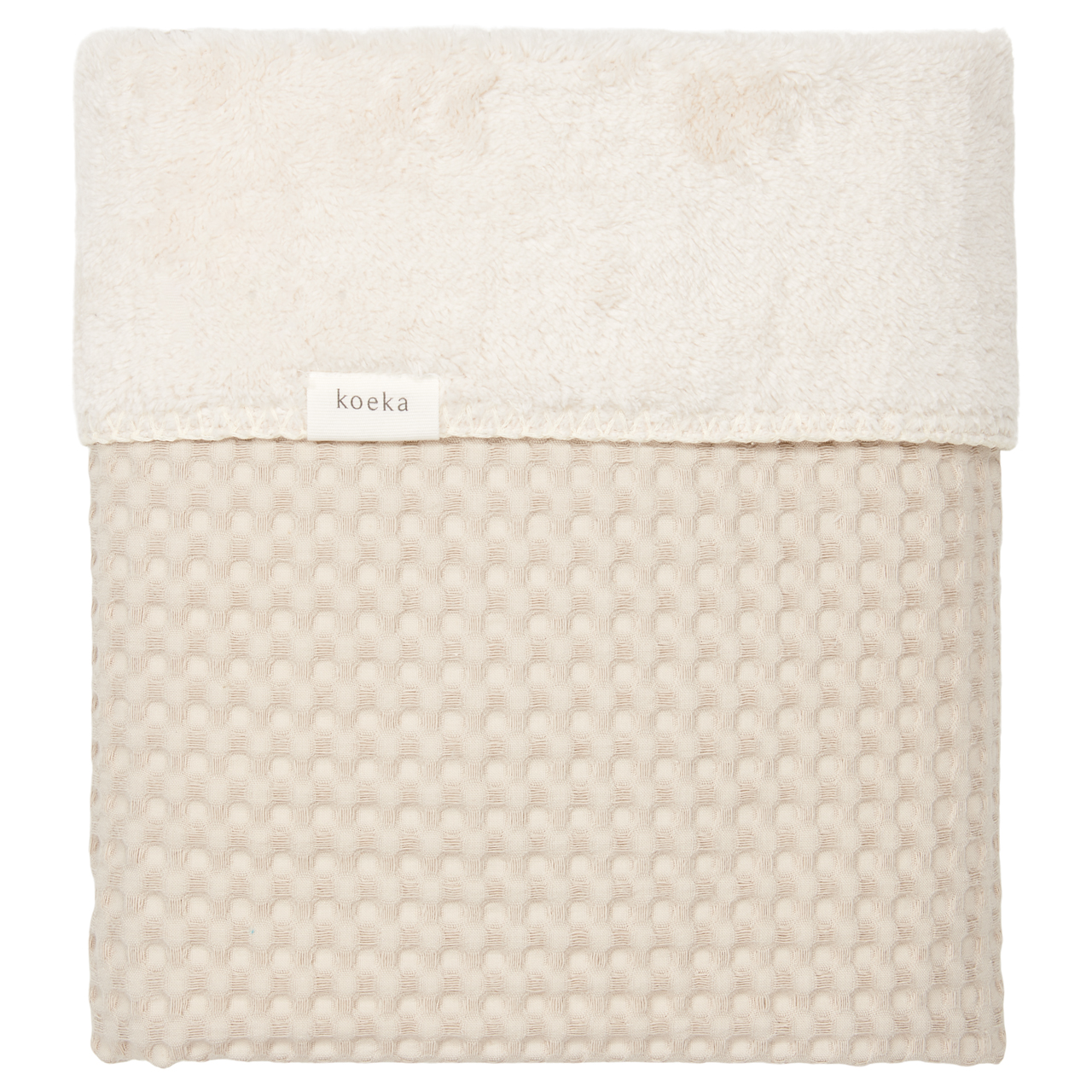 Cot blanket teddy Oslo sand/pebble