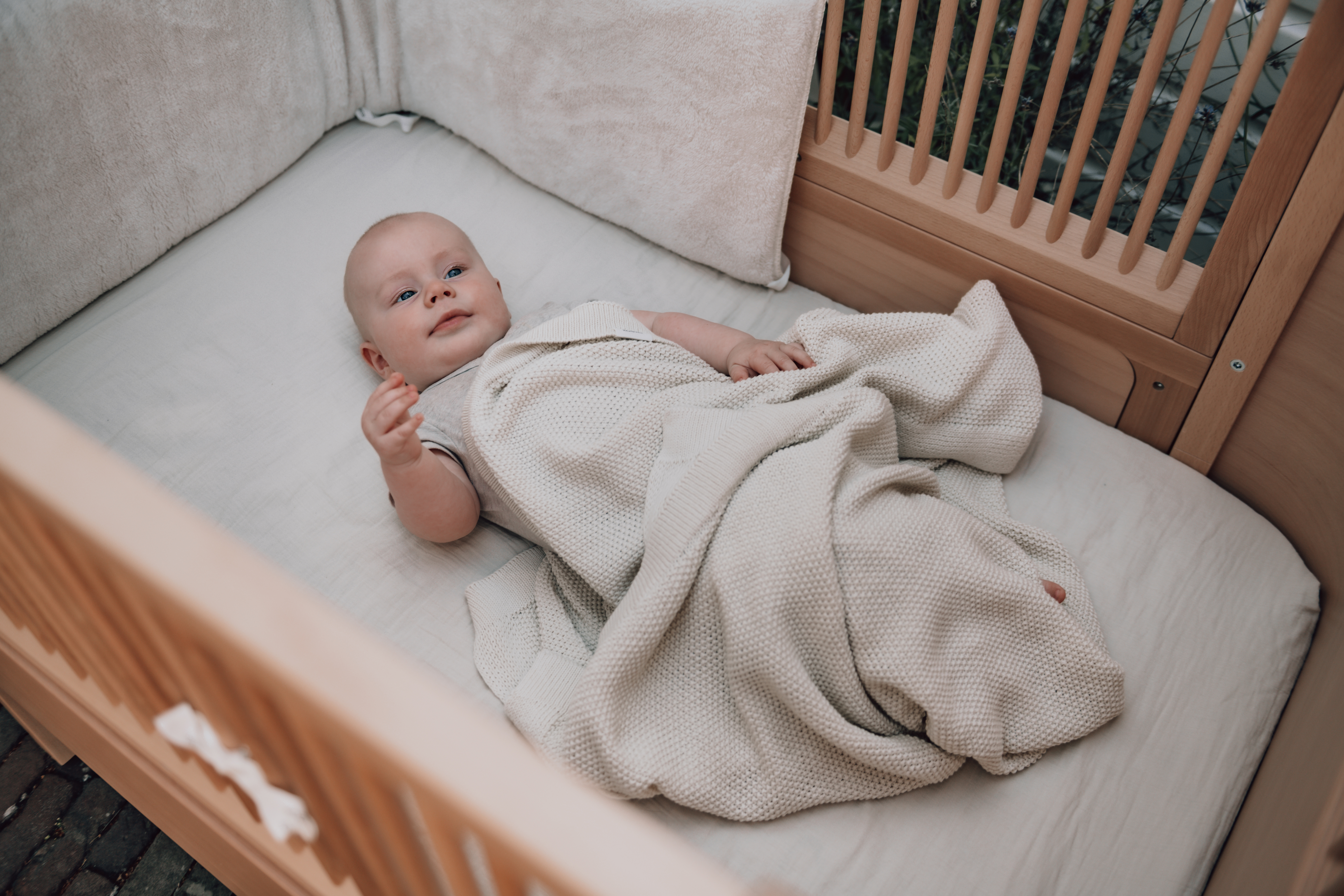 Wiegdeken Lisbon powder white