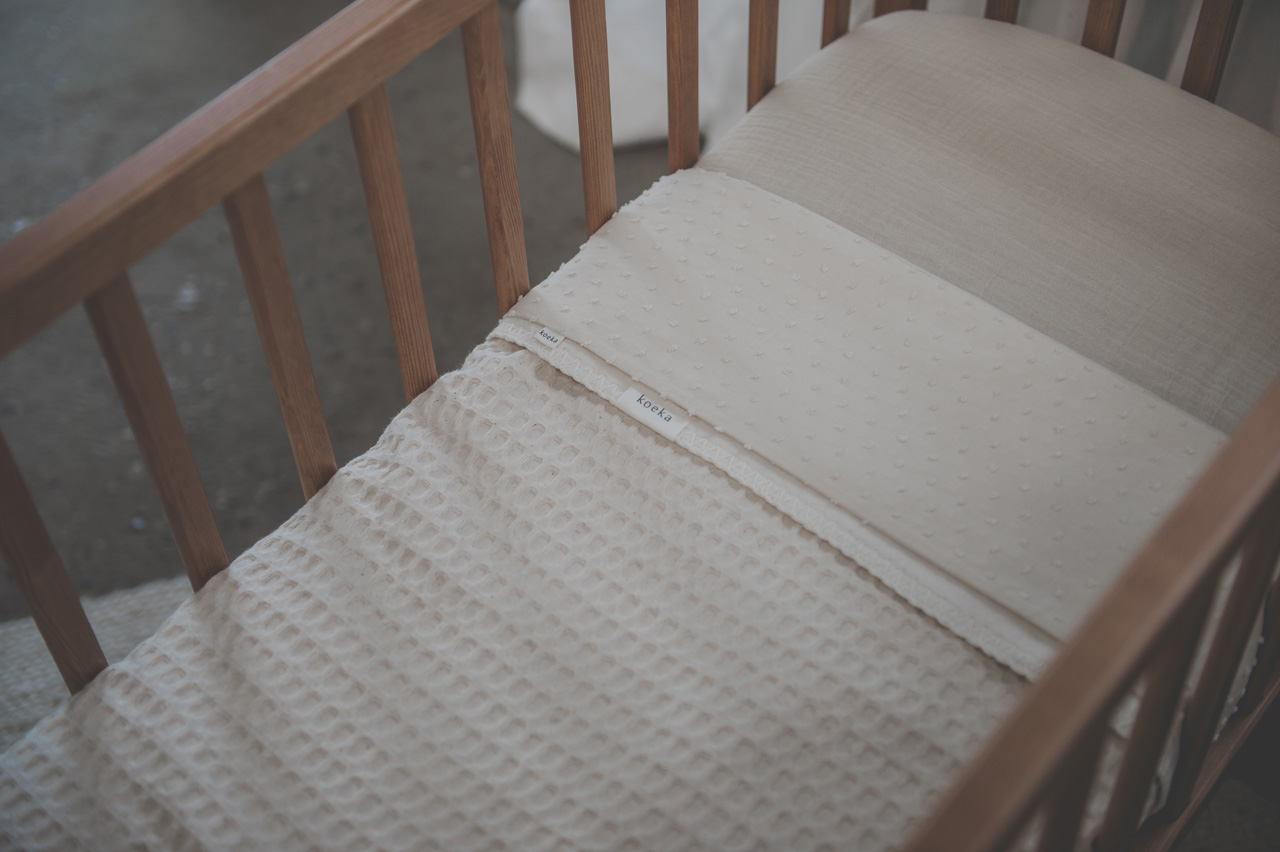 Bassinet blanket cotton fleece Amsterdam natural