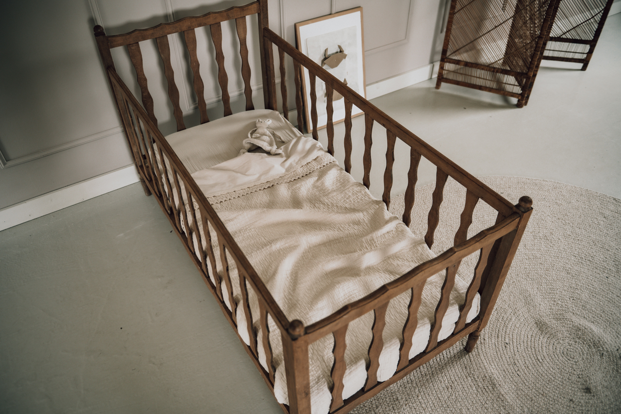 Couverture pour lit bébé teddy Elba natural
