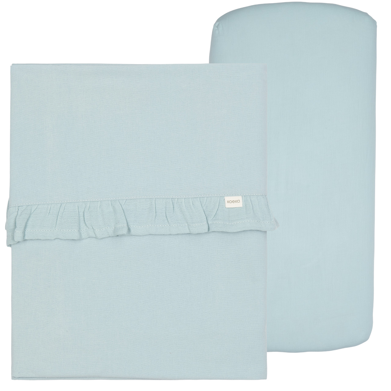 Wieglaken En Hoeslaken Set Ruffle Faro sky