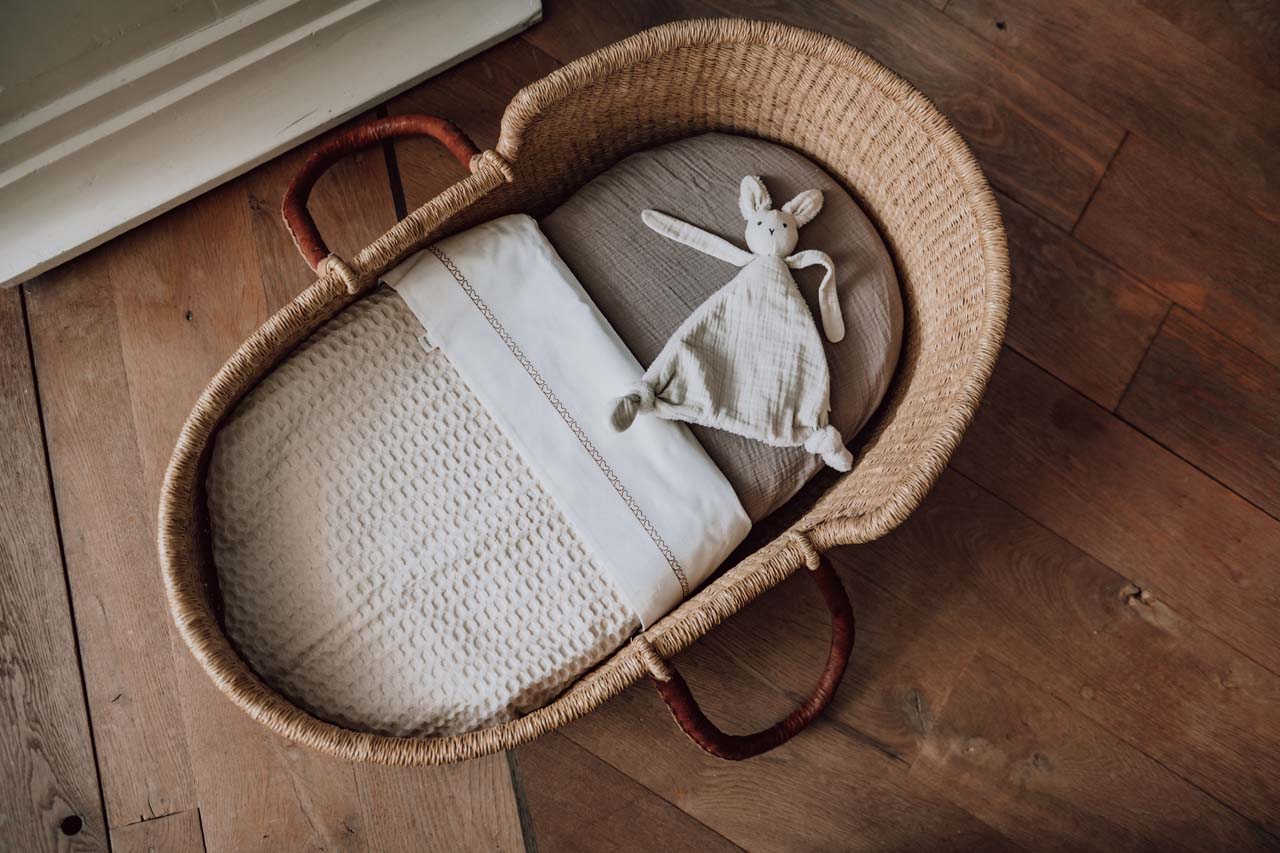 Bassinet blanket teddy Oslo natural/pebble