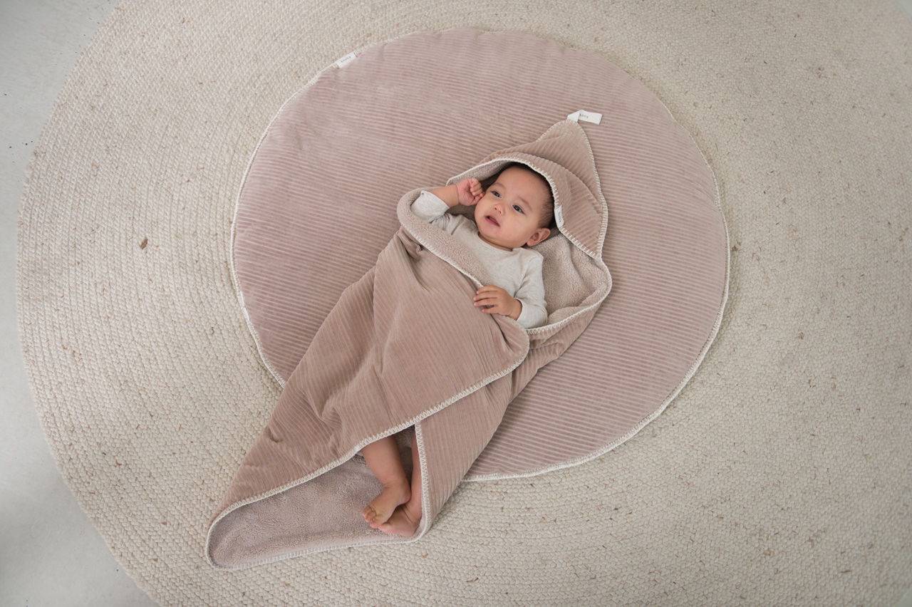 Boxkleed Rond Vik sand/grey pink