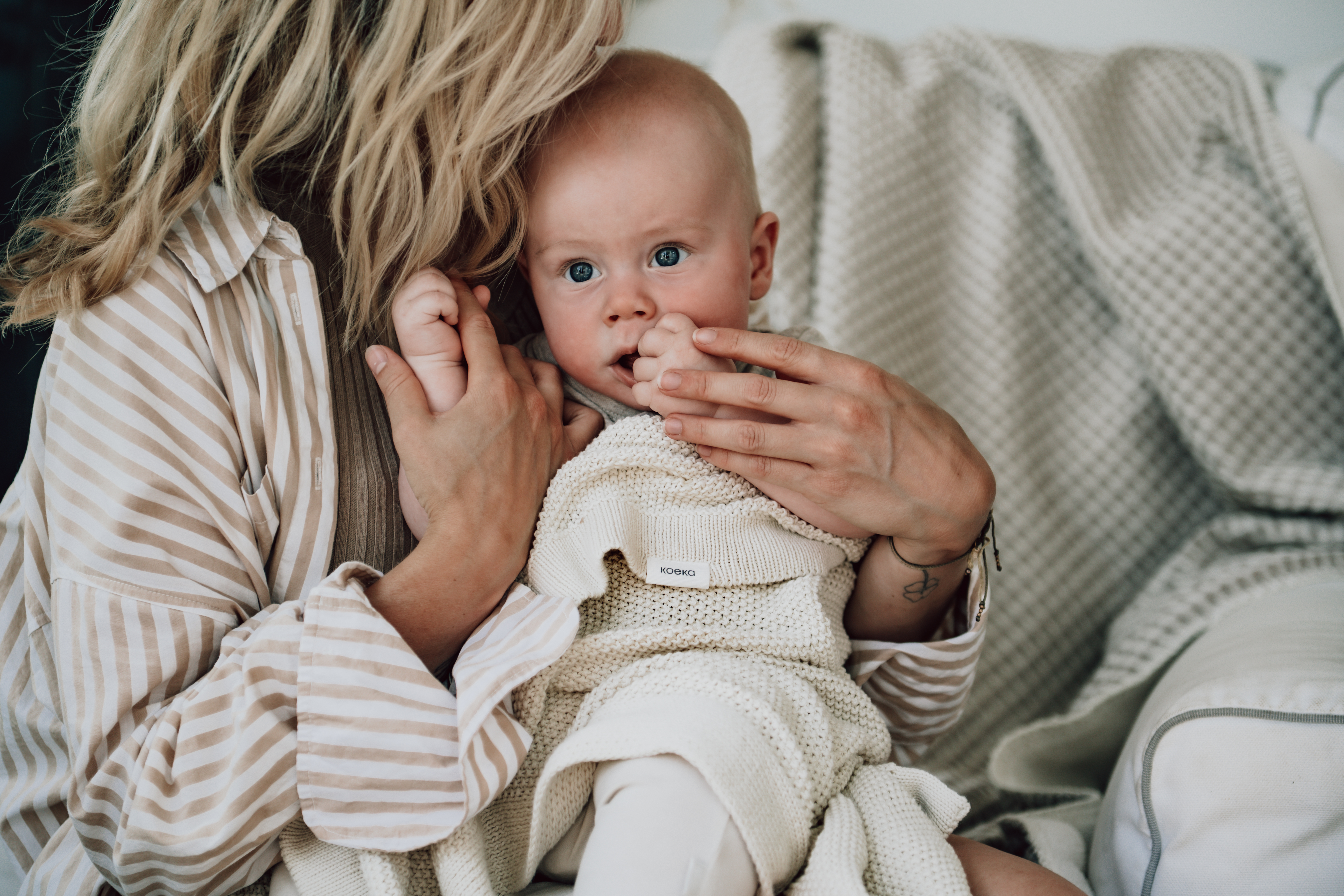 Cot blanket Lisbon powder white