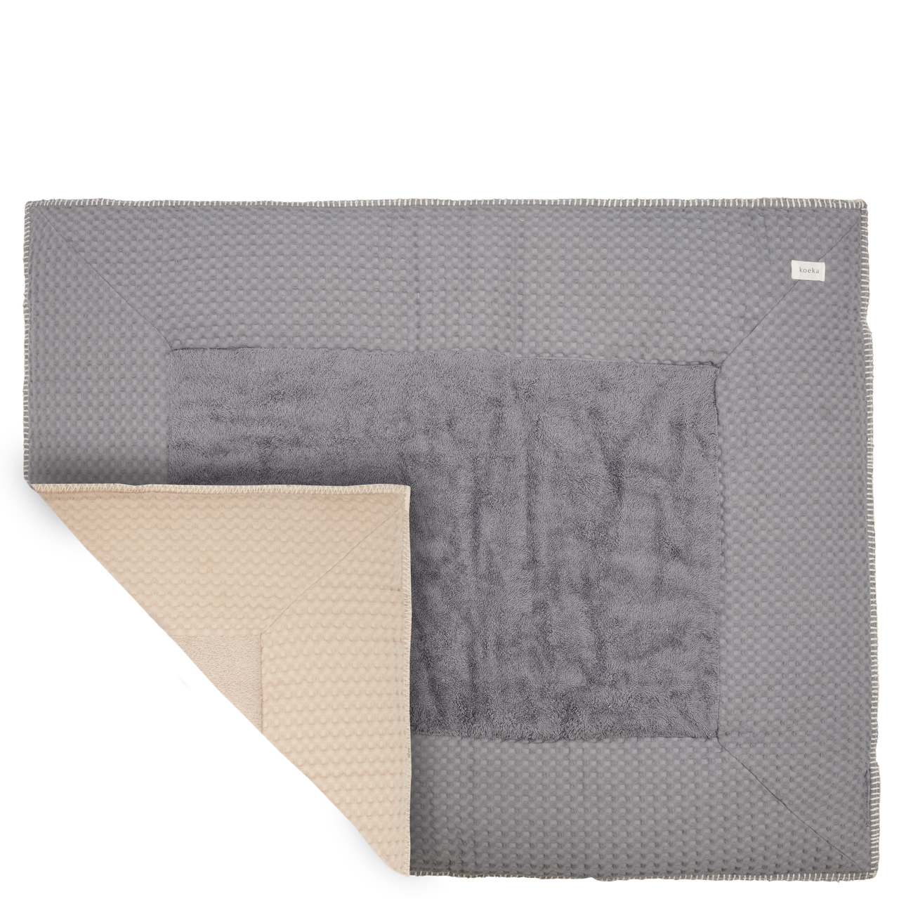 Playpen mat Amsterdam steel grey/sand