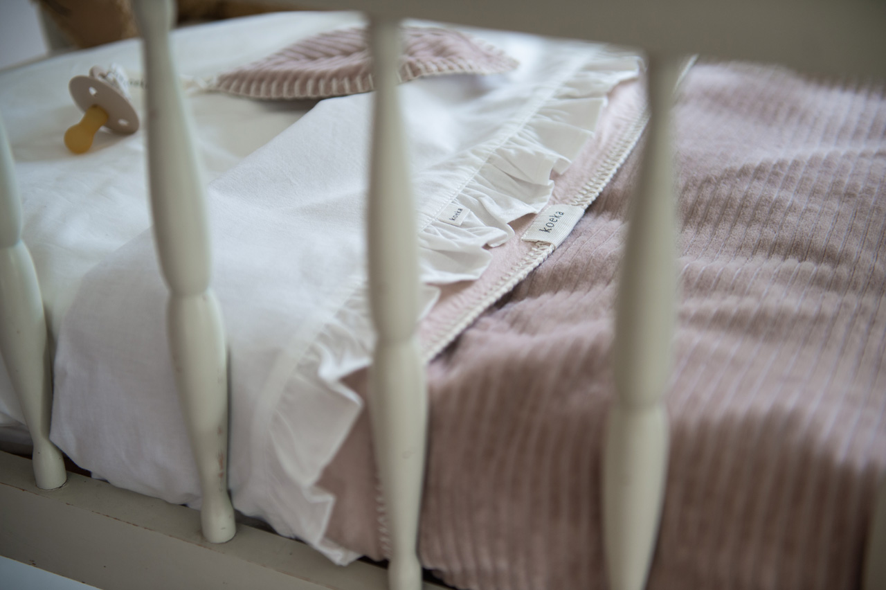 Drap plat lit berceau Ruffle warm white Drap plat lit berceau Ruffle warm white