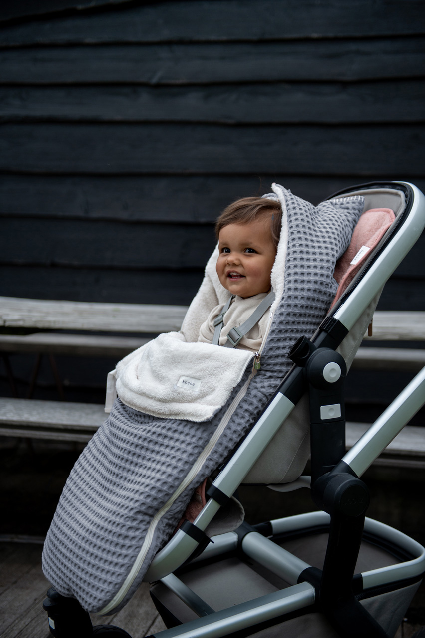 Speciaal Pijlpunt ik lees een boek Buggy Voetenzak Wafel/teddy Oslo steel grey/pebble