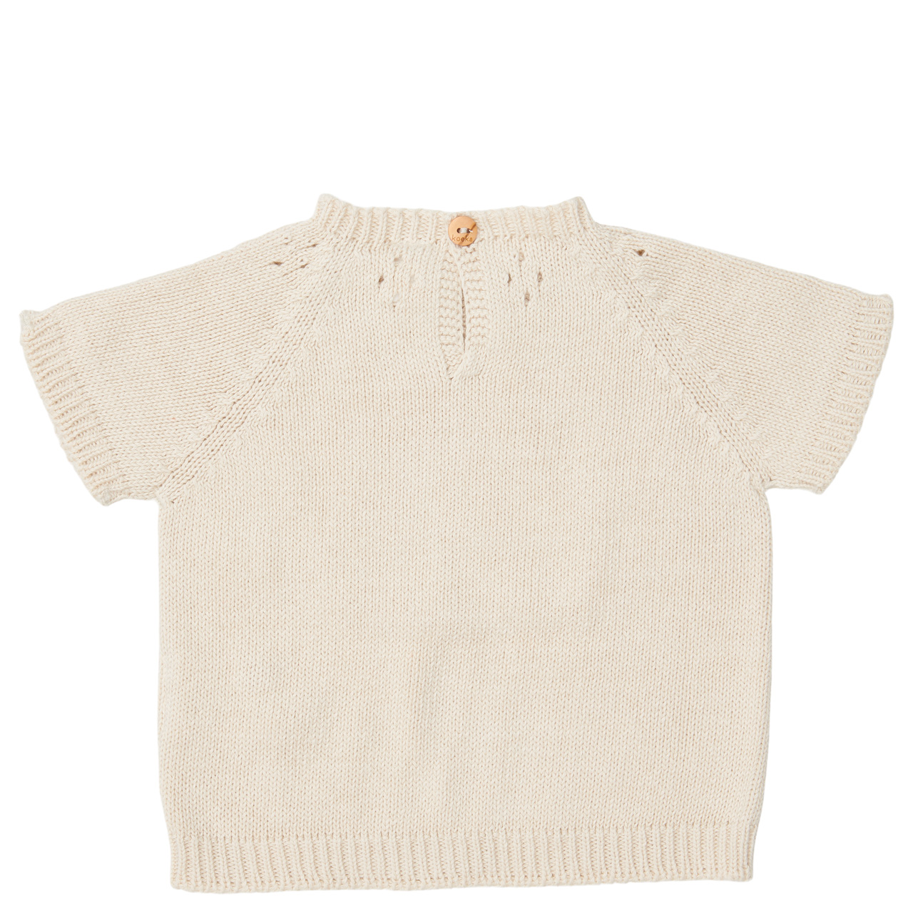 Baby sweater short sleeve ajour Florin warm white