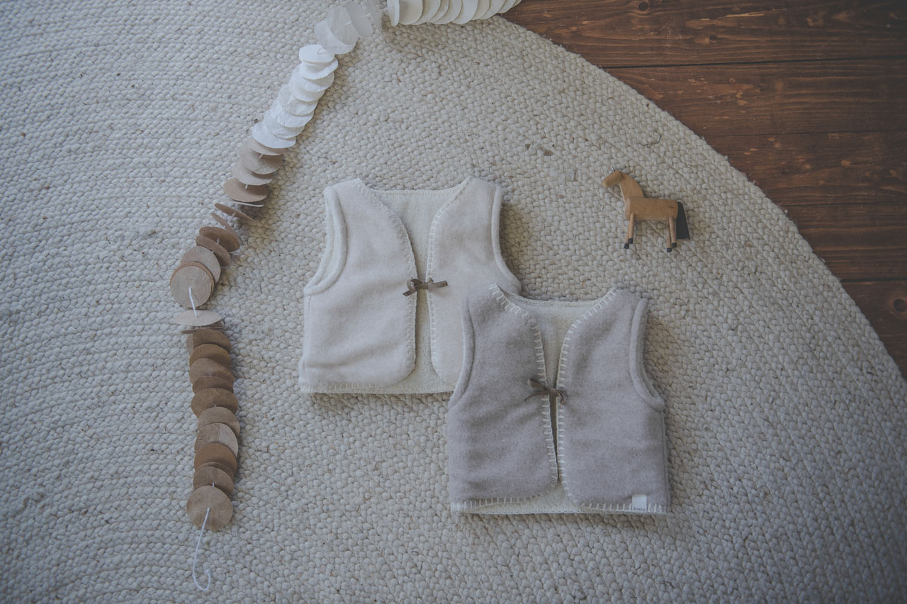 Baby Gilet Reversible Denver nougat