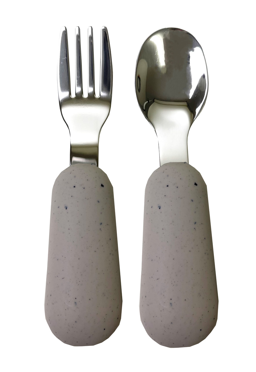 Toddler cutlery greige speckled