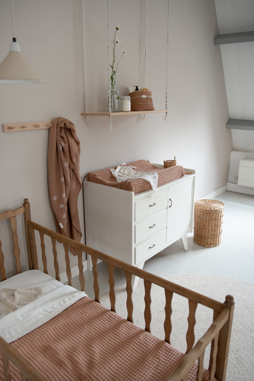 Ledikantdeken Wafel/teddy Oslo soft earth/pebble