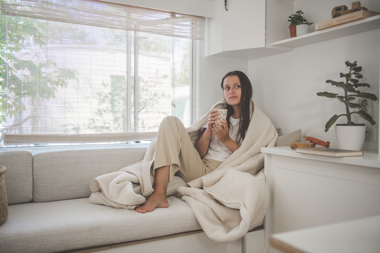 Single bed blanket teddy Oslo natural