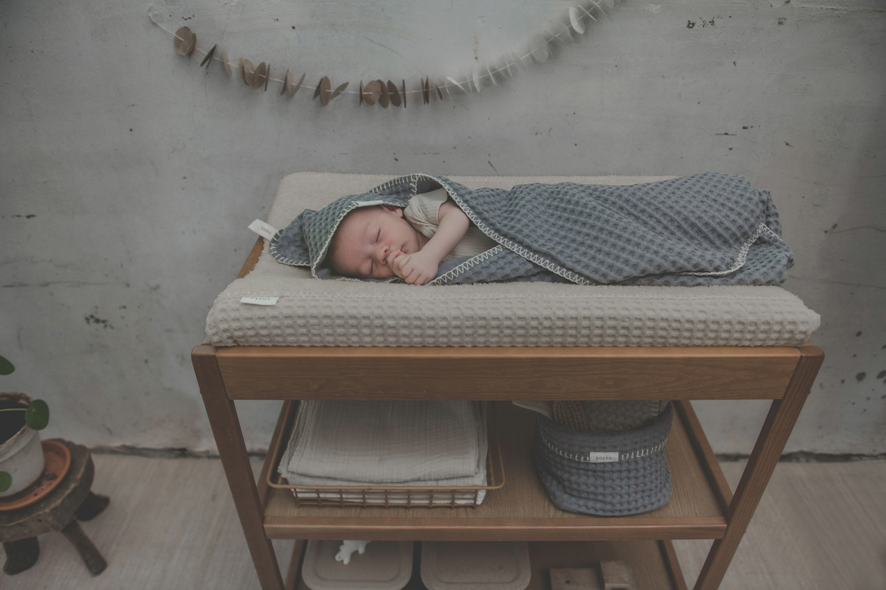 Omslagdoek Wafel Antwerp steel grey