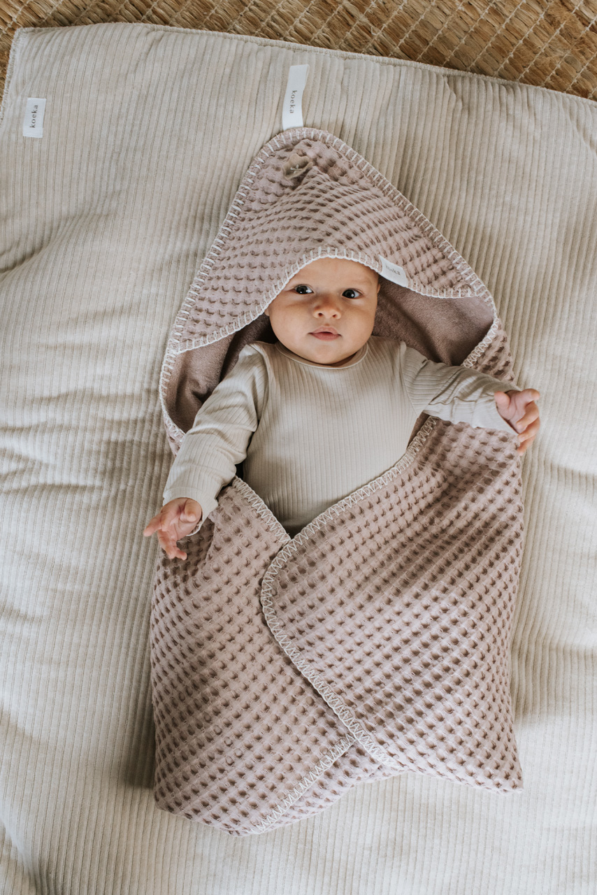 Omslagdoek Wafel Antwerp grey pink