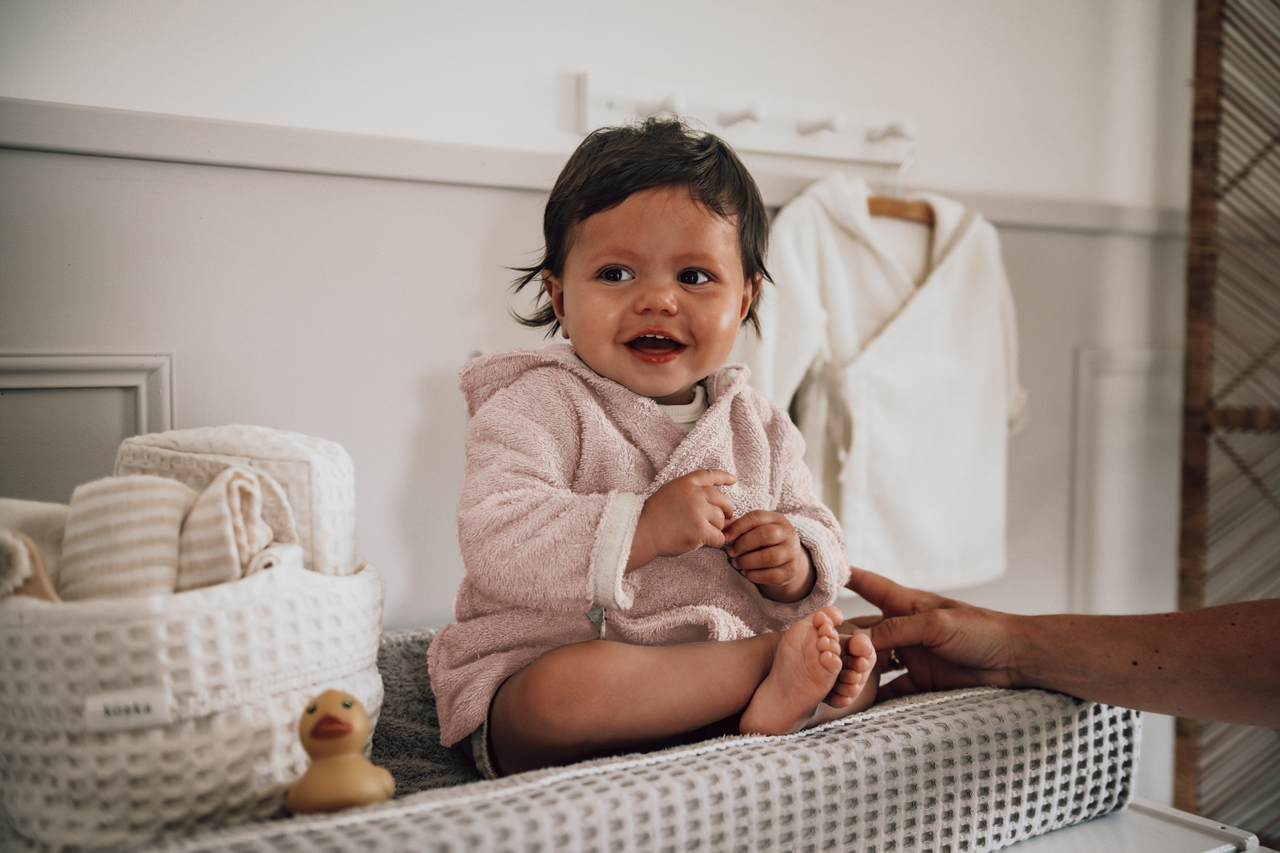 Baby bathrobe Dijon Daily blush