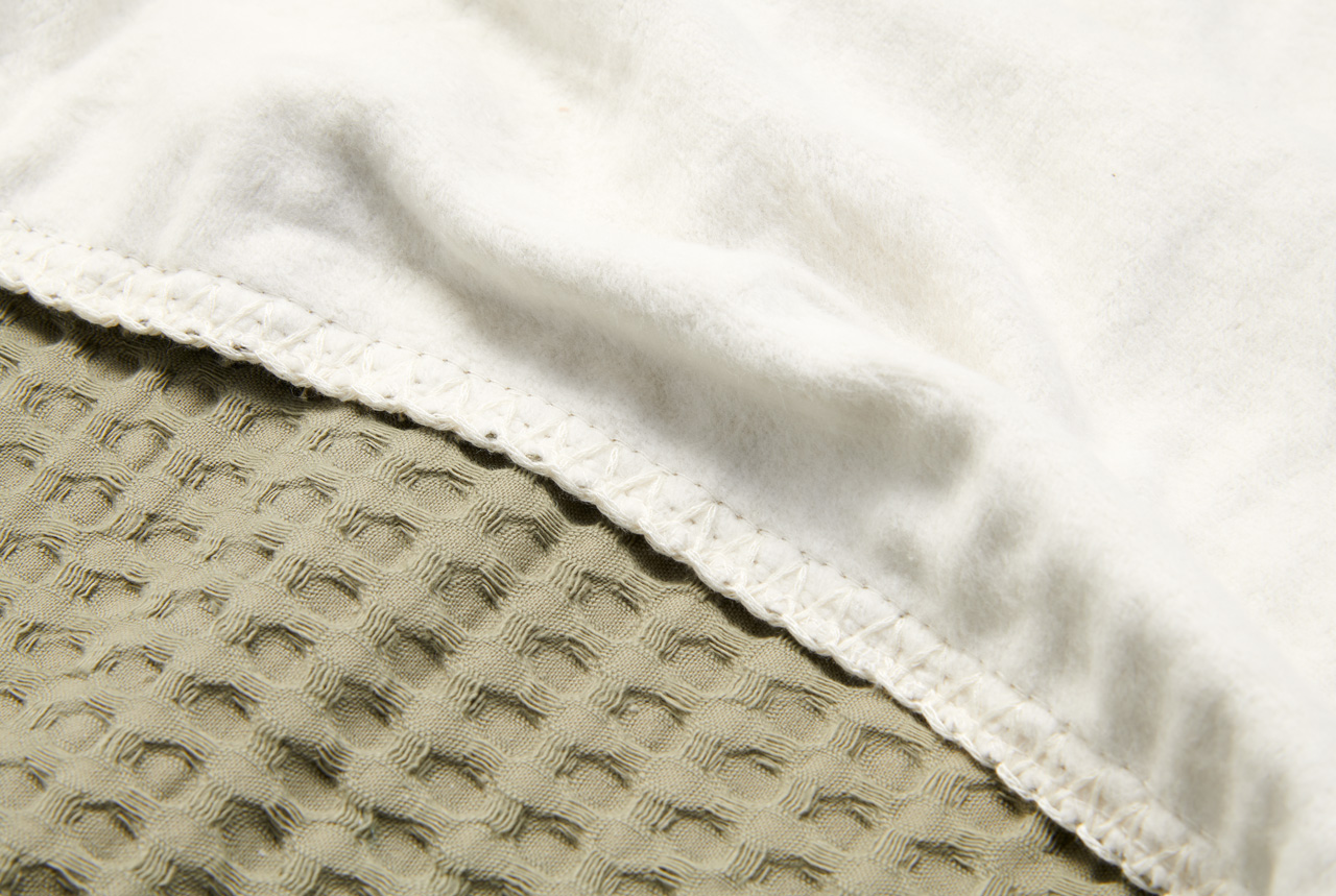 Couverture pour lit bébé cotton polaire Amsterdam moss