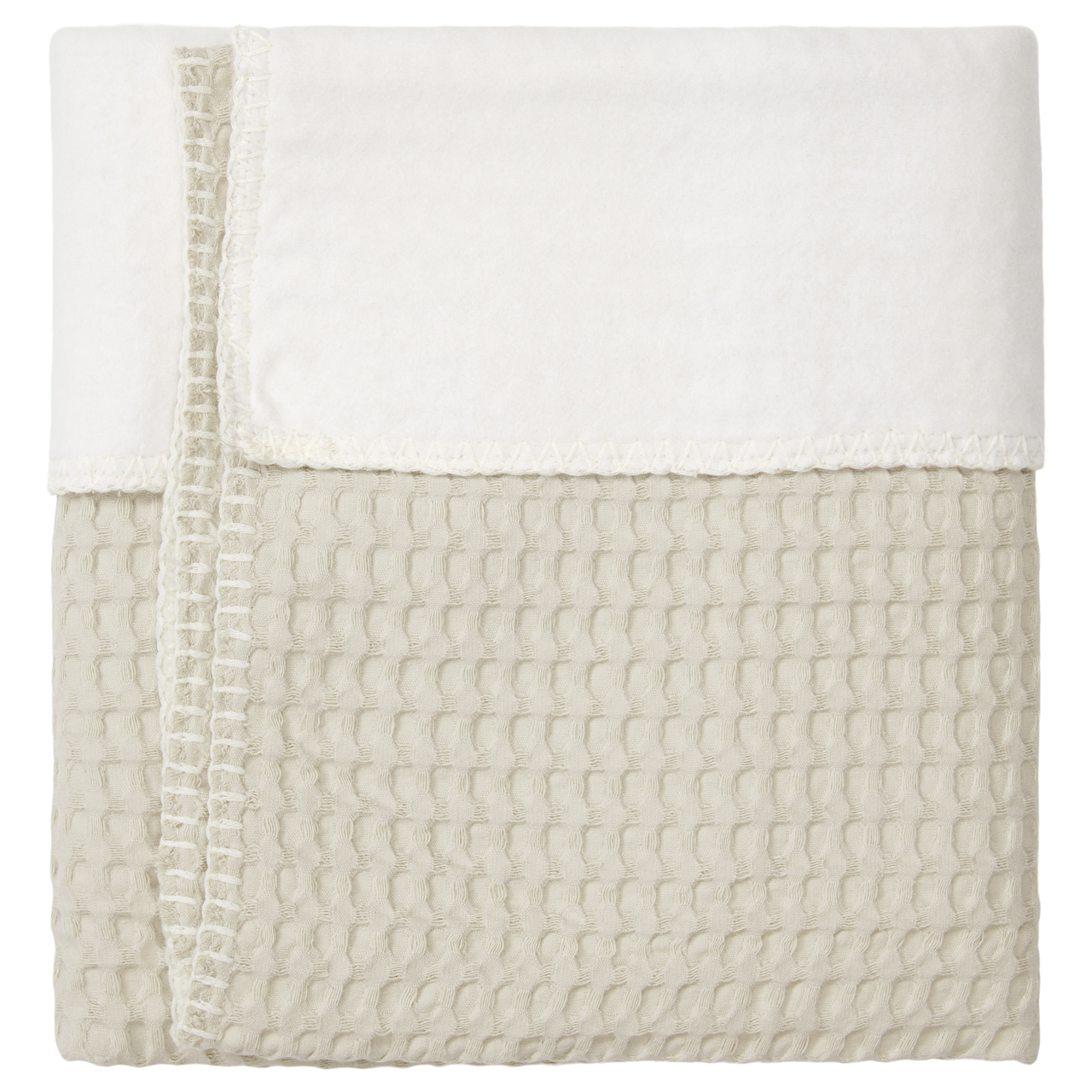 Ledikantdeken Cotton Fleece Wafel Amsterdam sage