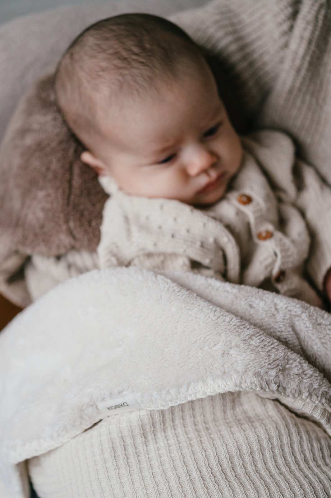 Cot blanket teddy Malaga warm white