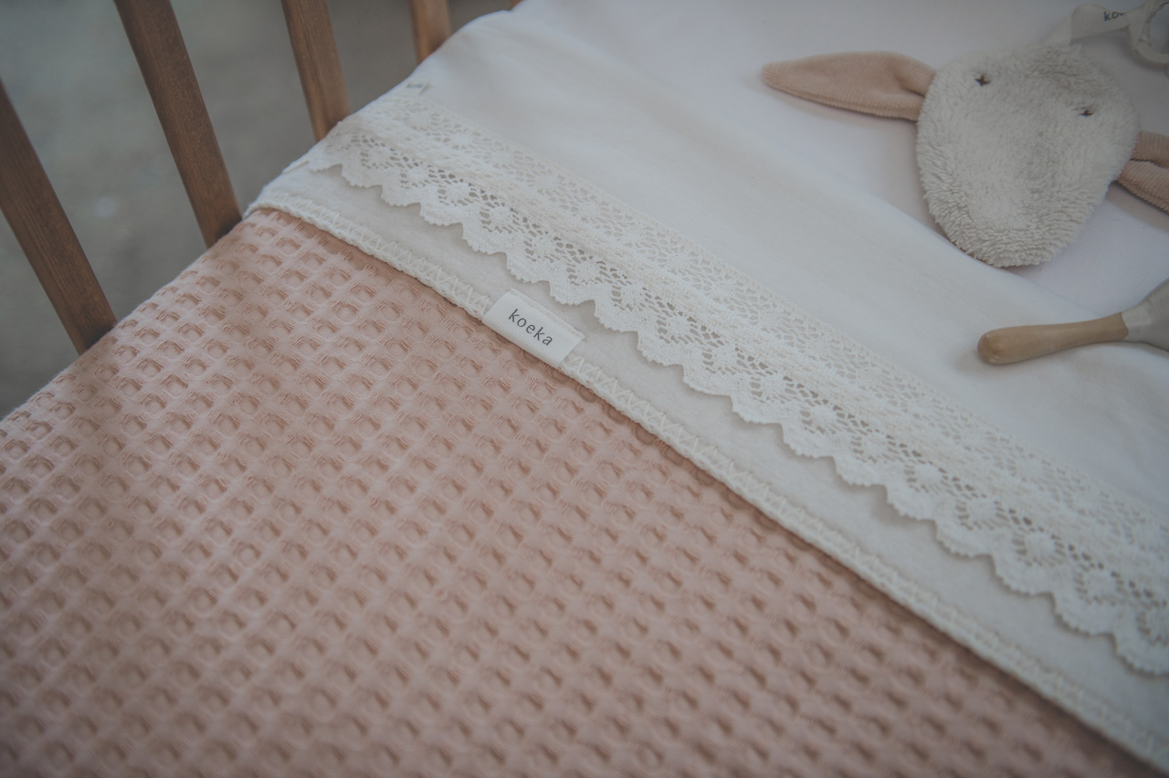 Cot blanket cotton fleece Amsterdam rosa salt