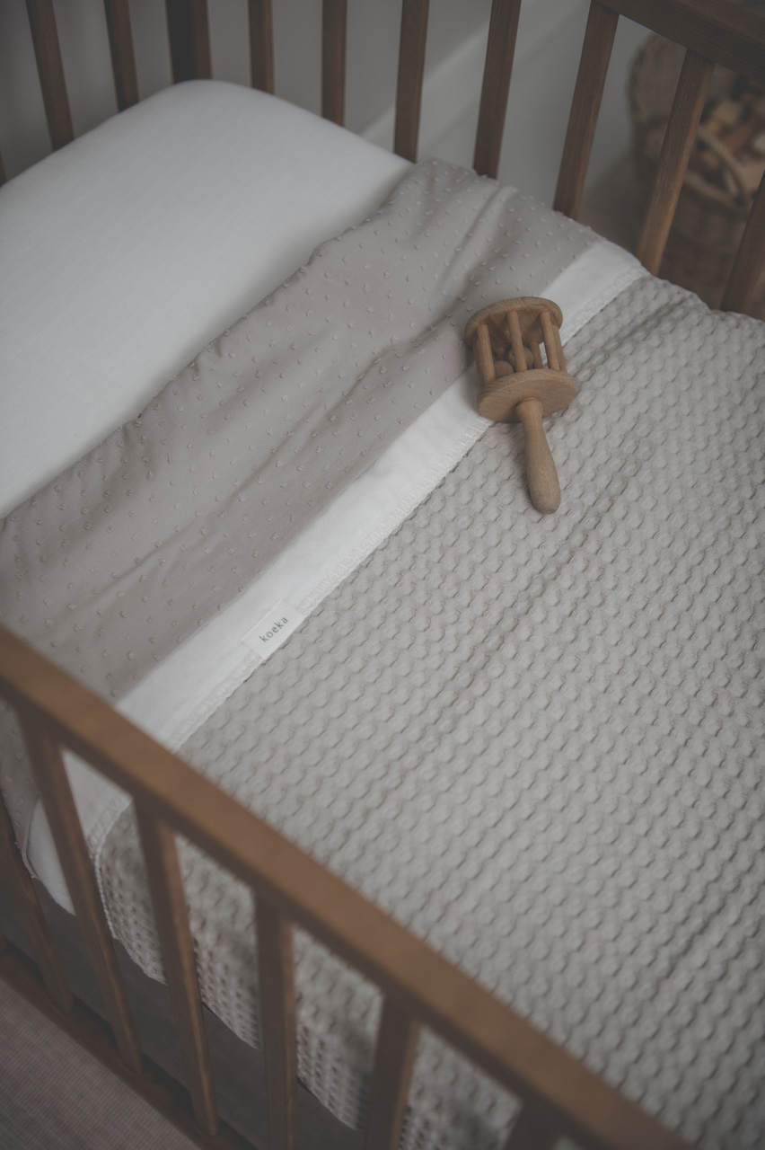 Cot blanket cotton fleece Amsterdam sand