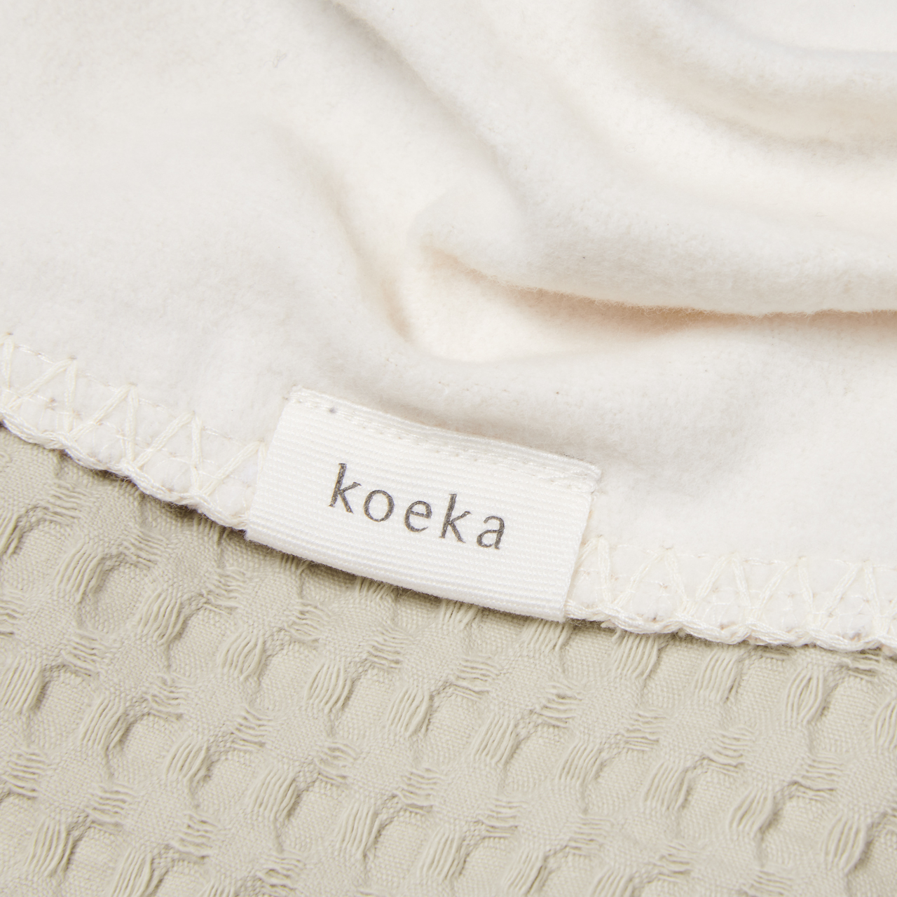 Ledikantdeken Cotton Fleece Wafel Amsterdam sage