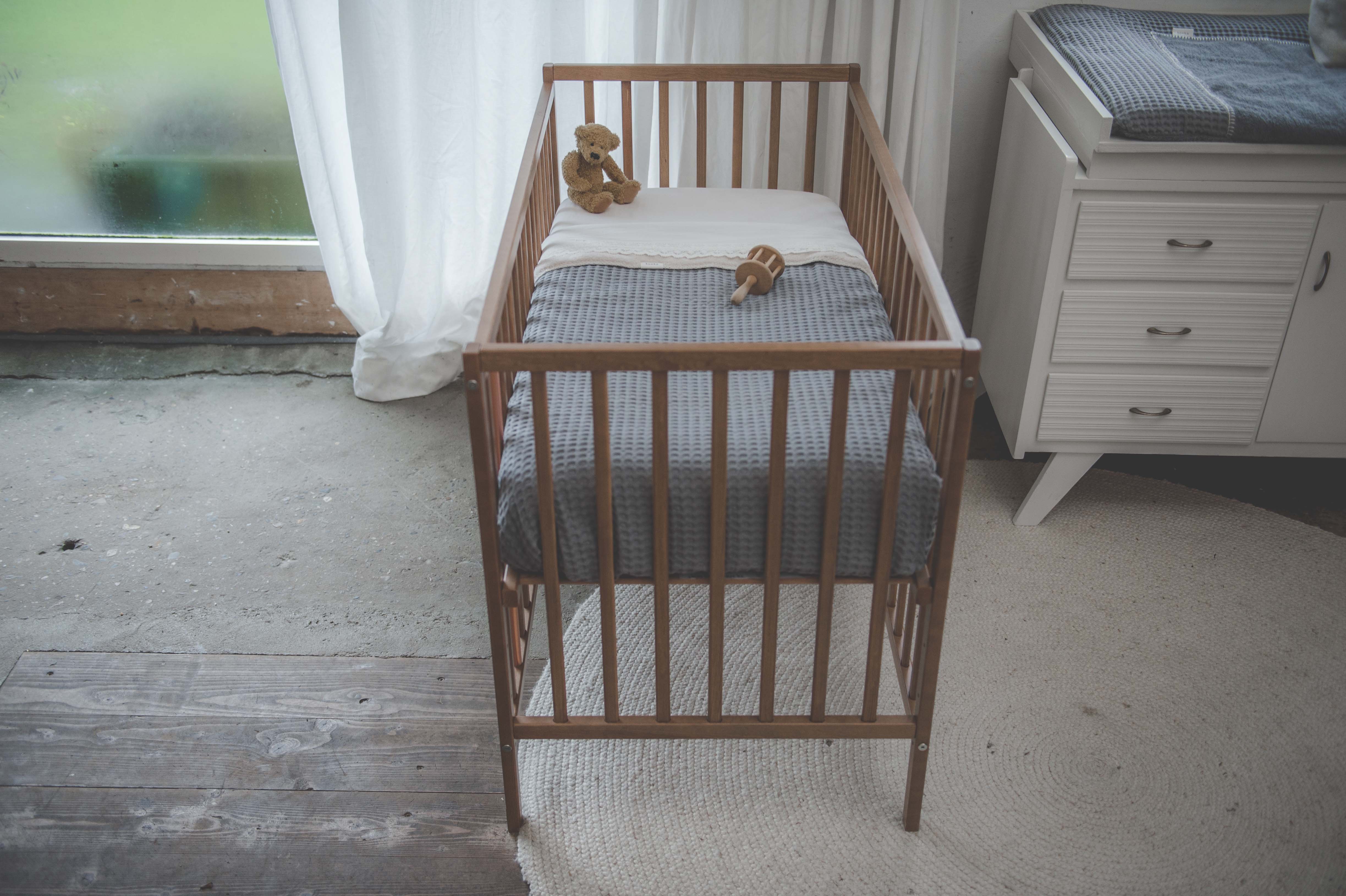 Ledikantdeken Wafel/teddy Oslo steel grey/pebble