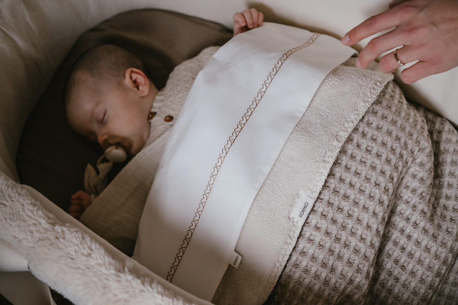 Cot blanket teddy Oslo crumble