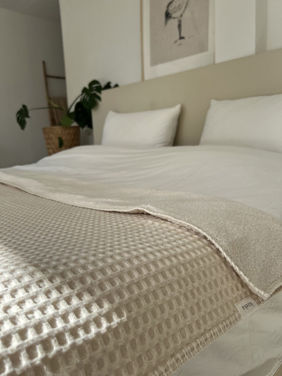 Single bed blanket teddy Oslo natural/pebble