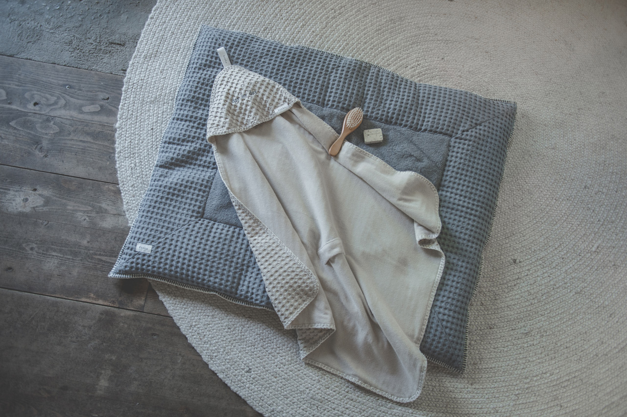 Boxkleed Wafel Amsterdam steel grey/sand
