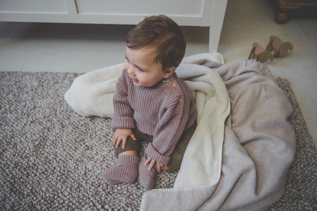 Baby sweater Dinan mauve