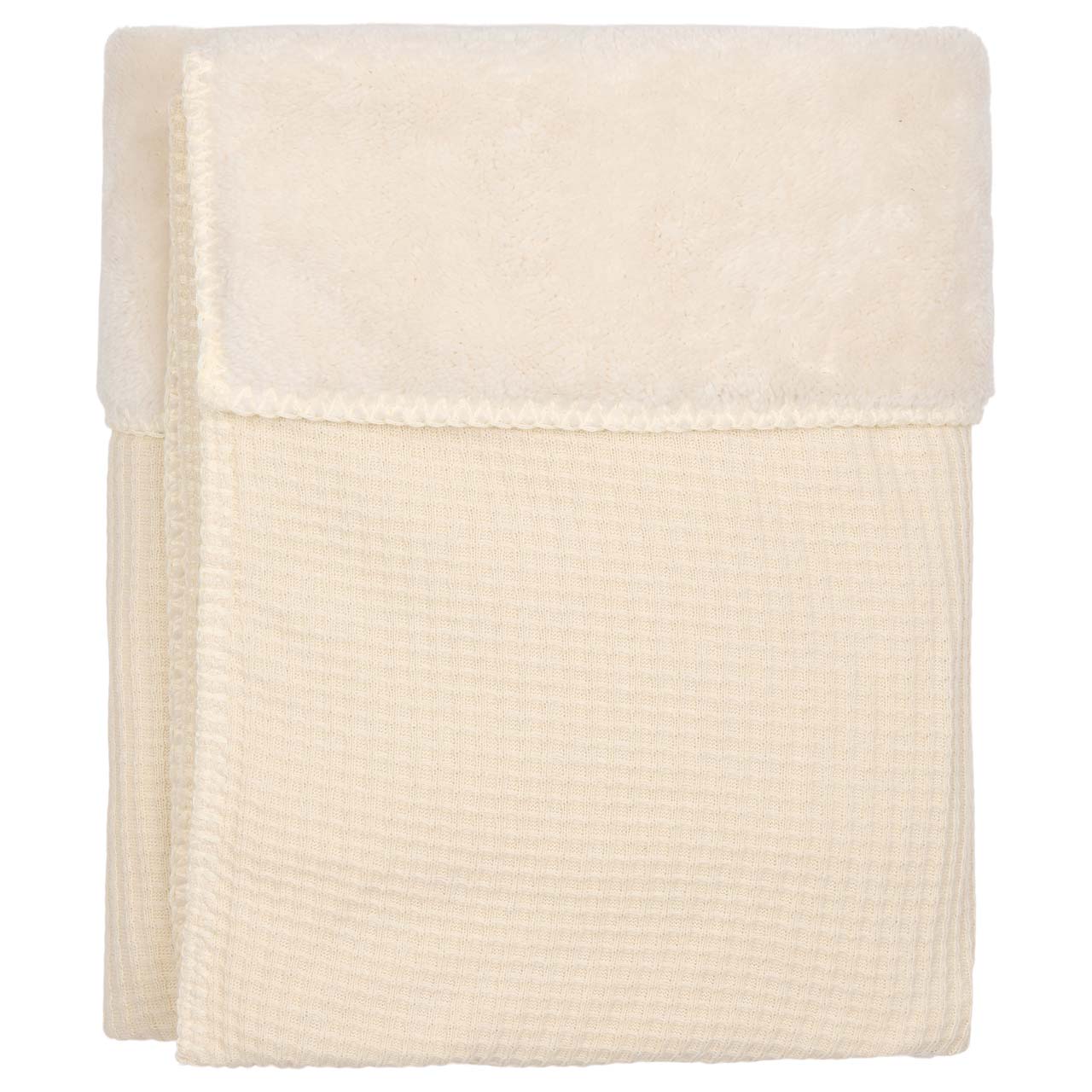 Cot blanket teddy Malaga warm white