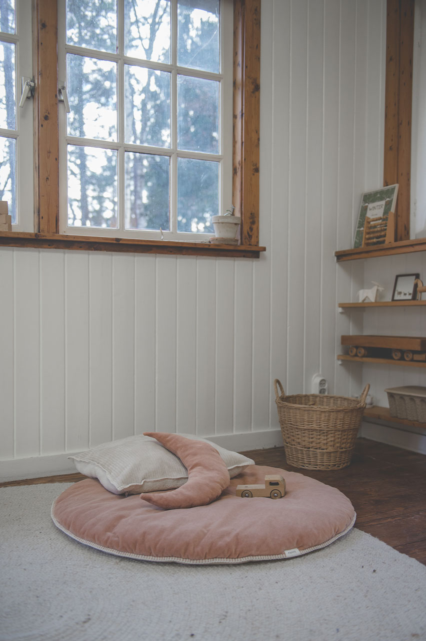 Boxkleed Rond Oddi soft earth/wam white