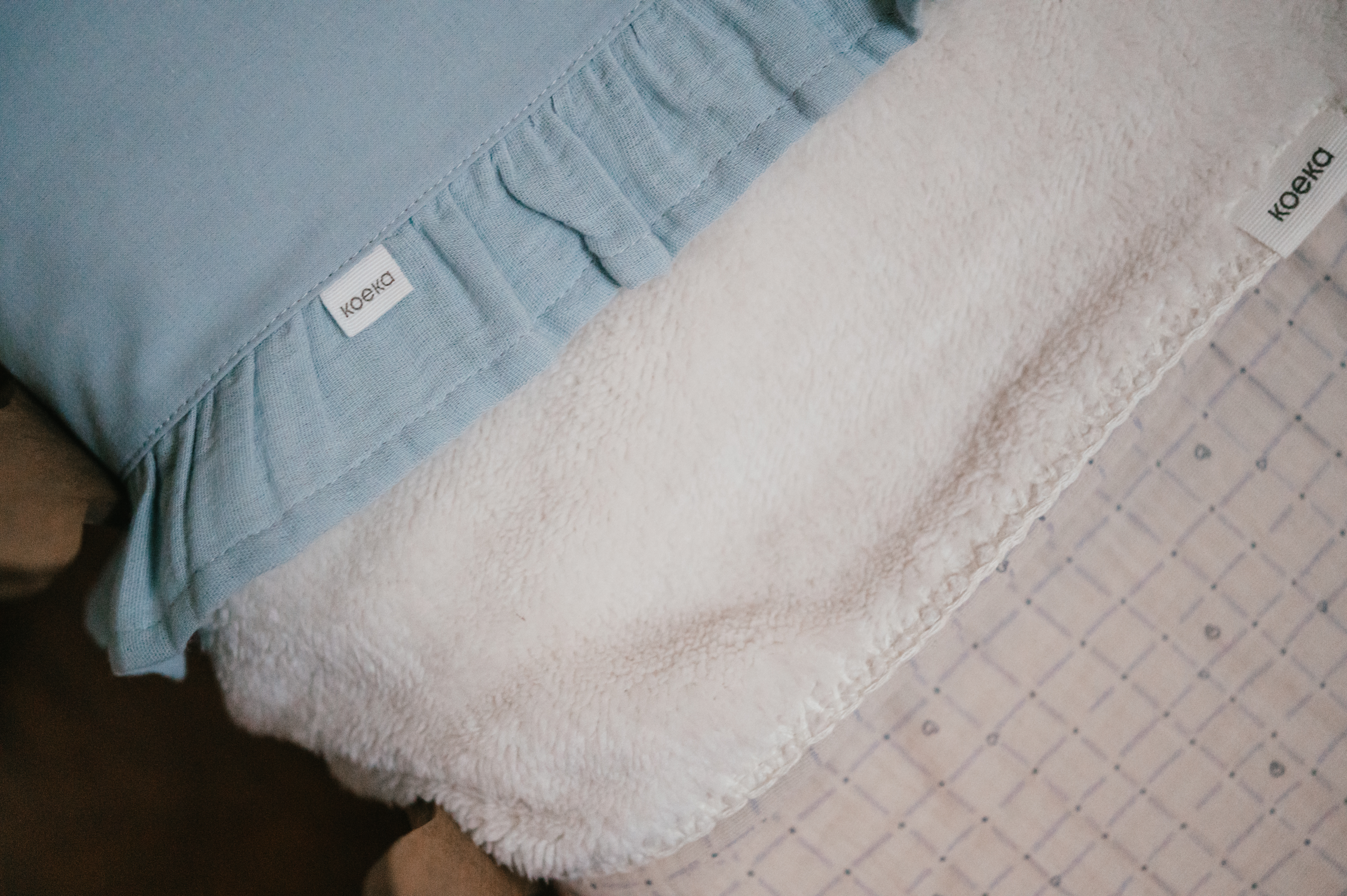 Bassinet blanket teddy Lind warm white