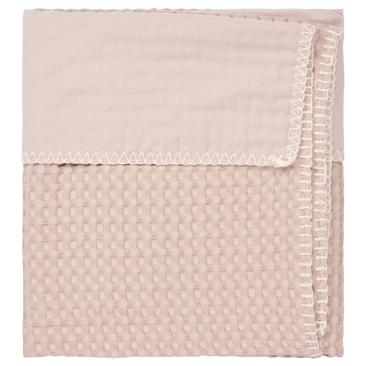 Wiegdeken Wafel/flanel Antwerp grey pink/grey pink
